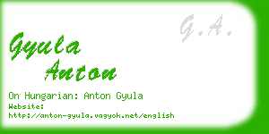 gyula anton business card